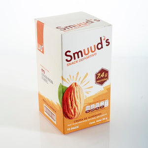 smuuds sabor alemndra crema snack energetico barra de cereal natural para deportistas y diabeticos sin gluten sin conservantes natural avalado por la asociacion de diabetes