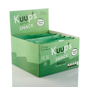 kuup's sabor matcha snack energetico barra de cereal natural para deportistas y diabeticos sin gluten sin conservantes natural